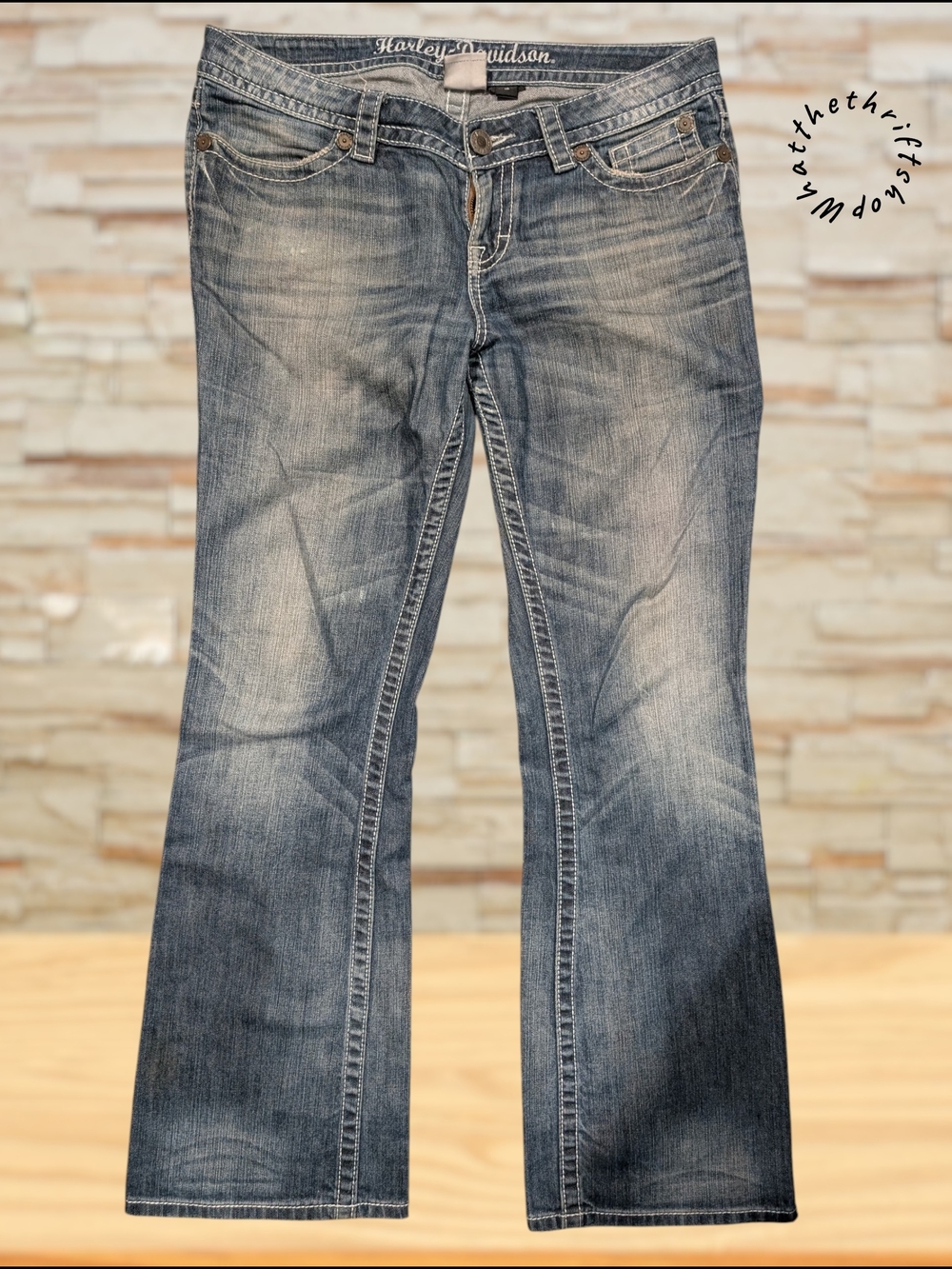 Harley-Davidson Women's Faded Blue Bootcut Jeans